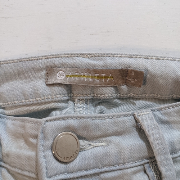 Athleta Women's Sculptek Straight Leg Ankle Light White Wash Denim Jeans -Size 8 - Picture 5 of 7